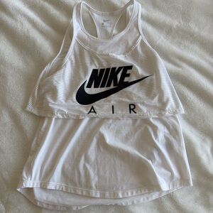 Nike White Tank Top with Black Logo